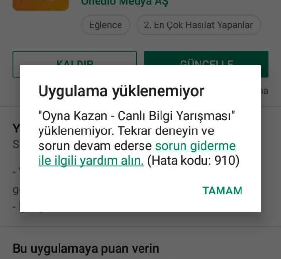 Play Store Hata Kodu 910 Nasıl Çözülür?